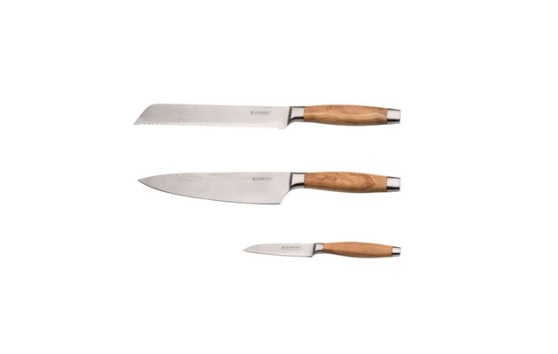 LE CREUSET 3pc. Knife Set - Olive Wood